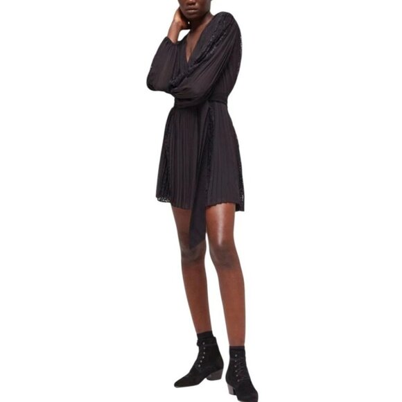 The Kooples Vestaire Lace Trim Pleated Dress Size 1 (US 4) NEW $415 - Picture 4 of 13